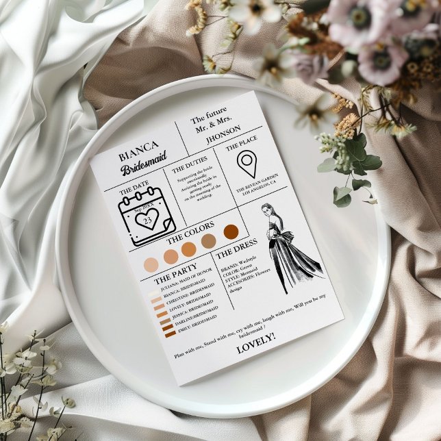 Tarjeta de información de la dama de honor de la n (Subido por el creador)