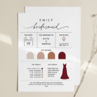 Tarjeta de información de la fiesta de novias de E