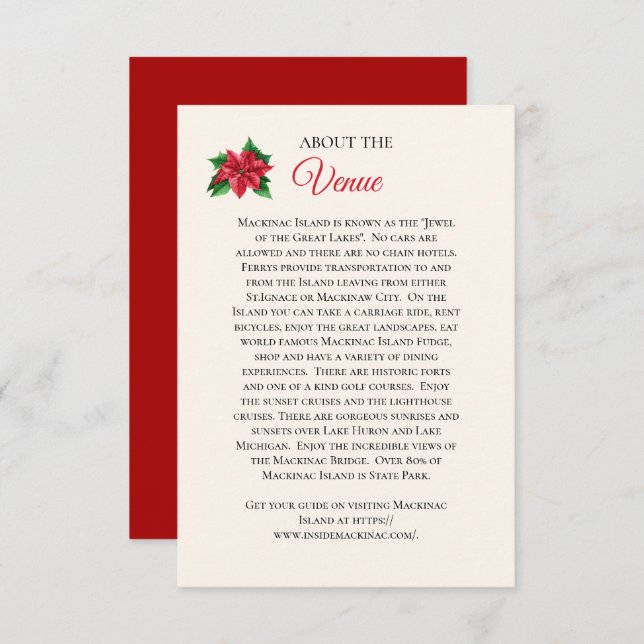 Tarjeta de información de la sede del Boda de la i (Anverso / Reverso)