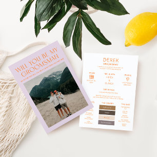 Tarjeta de información de padrino de boda con pale