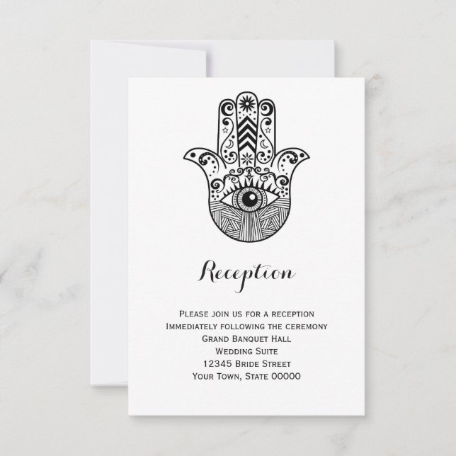 Tarjeta de información de recepción de boda con ma (Anverso)