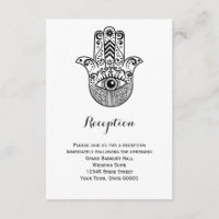 Tarjeta de información de recepción de boda con ma
