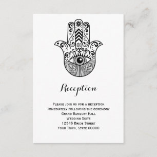 Tarjeta de información de recepción de boda con ma