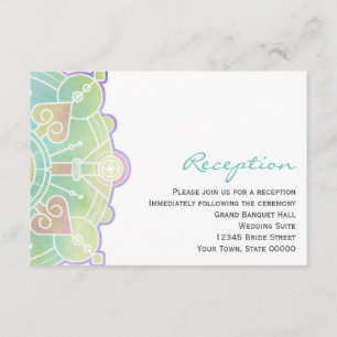 Tarjeta de información de recepción de boda con ma