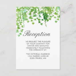 Tarjeta de información de recepción de boda con ve