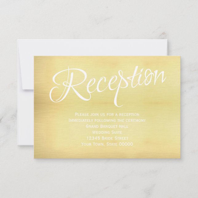 Tarjeta de información de recepción de boda de oro (Anverso)