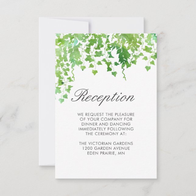 Tarjeta de información de recepción de bodas de ve (Anverso)