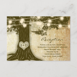 Tarjeta de información de recepción de luces rústi