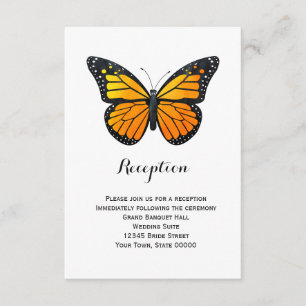 Tarjeta de información de recepción de mariposa mo