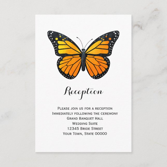 Tarjeta de información de recepción de mariposa mo (Anverso)