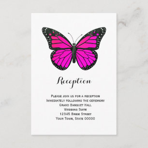 Tarjeta de información de recepción de mariposa ro