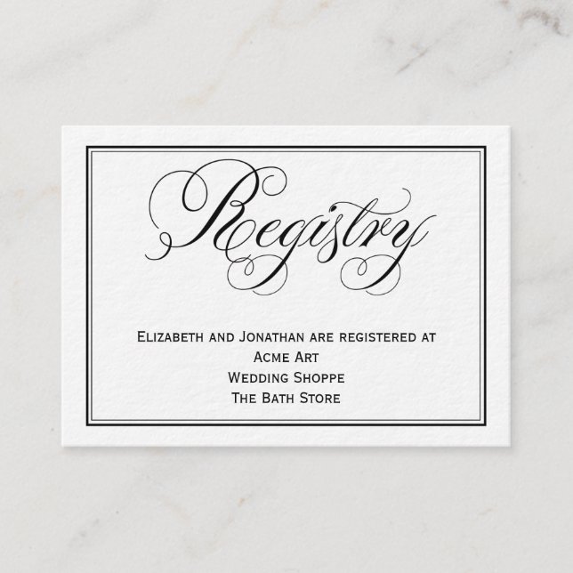 Tarjeta de información de registro de Boda de scri (Anverso)