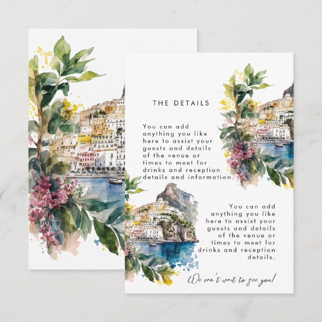 Tarjeta de información de verano de Amalfi Coast I (Anverso / Reverso)