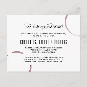 Tarjeta de información de viñedos Wine Stains