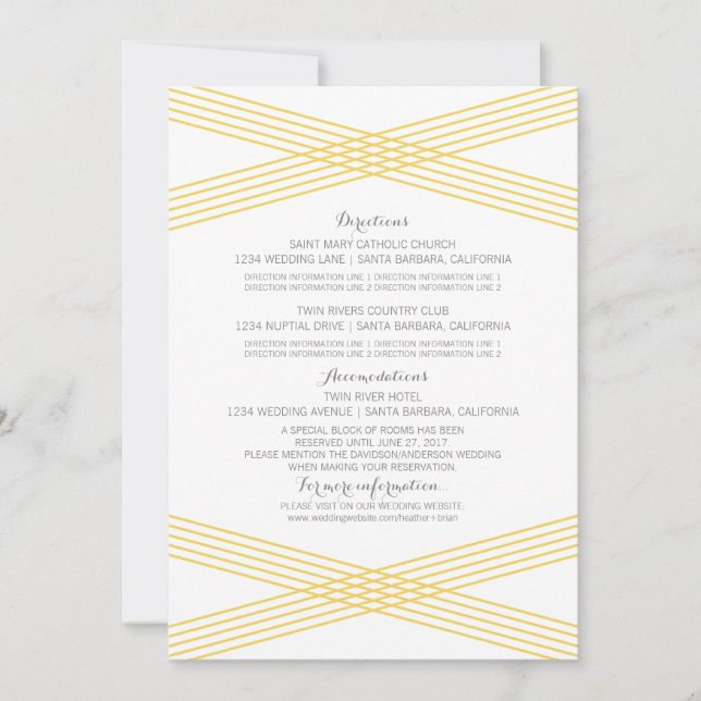 Tarjeta de información Deco Moderna Amarilla (Anverso)