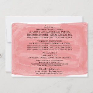 Tarjeta de información del Boda de color rojo