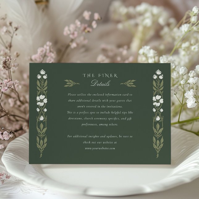 Tarjeta de información del Boda de elegancia botán (Subido por el creador)