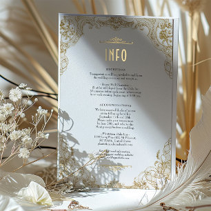 Tarjeta de información del Boda de la elegancia re