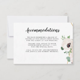 Tarjeta de información del Boda de las flores rosa