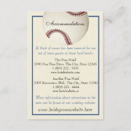 Tarjeta de información del Boda de pases de béisbo