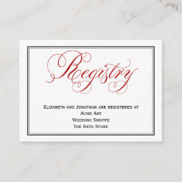 Tarjeta de información del Registro del Boda de gu