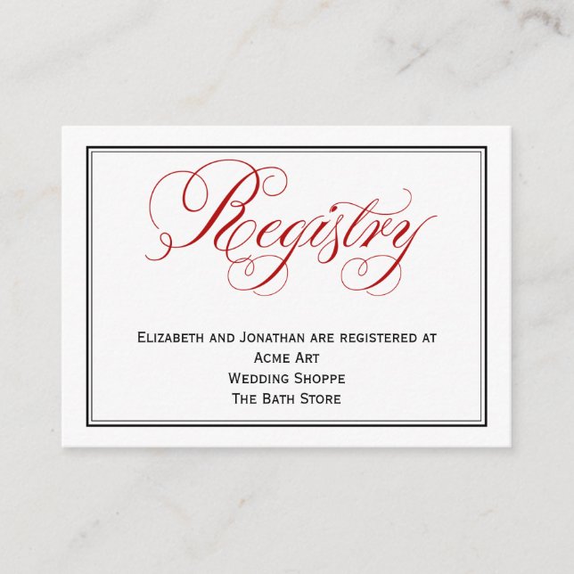 Tarjeta de información del Registro del Boda de gu (Anverso)