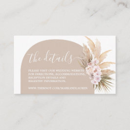 Tarjeta de información del sitio web Boho Pampas G