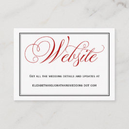 Tarjeta de información del sitio web del Boda de c
