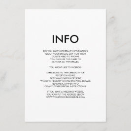 Tarjeta de información/detalles de bodas mínimos m