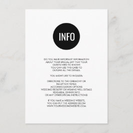 Tarjeta de información/detalles de círculo monocro