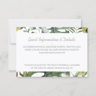 Tarjeta de información/detalles de invitado de acu