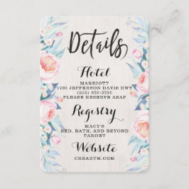 Tarjeta de información floral rusa Boho
