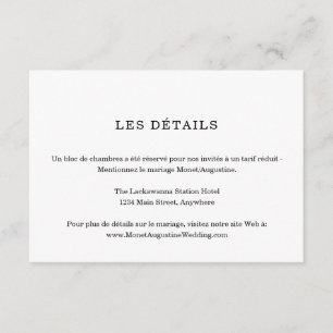 Tarjeta de información francesa / detalles