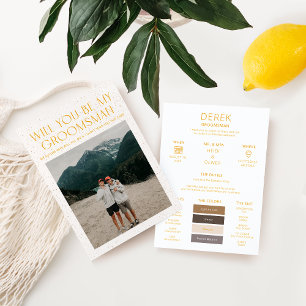 Tarjeta de información Groomsman de la paleta de c