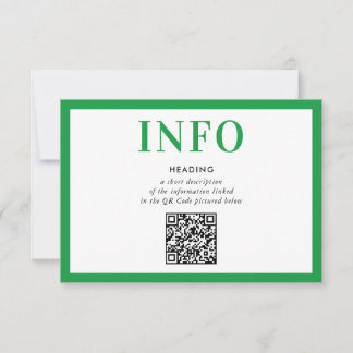 TARJETA DE INFORMACIÓN INSERT moderna código QR ve