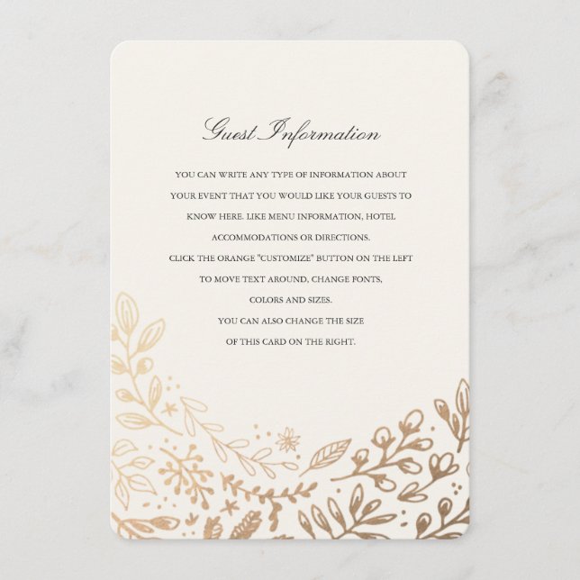 Tarjeta de información/instrucciones de las flores (Anverso)