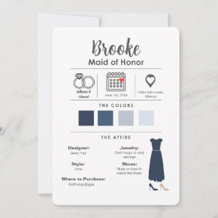 Tarjeta de Información Minimalista de Boda