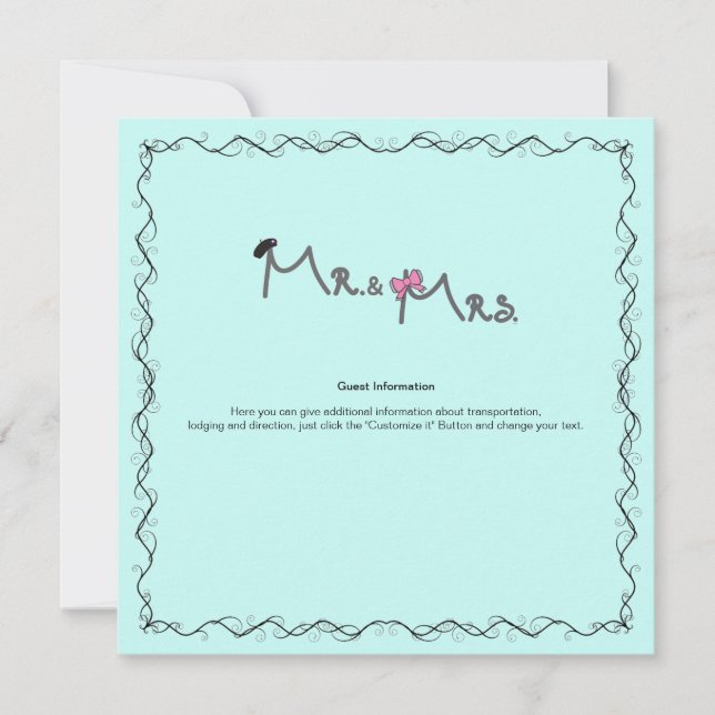 Tarjeta de información Mint de Mr. y Mrs. Boda (Anverso)