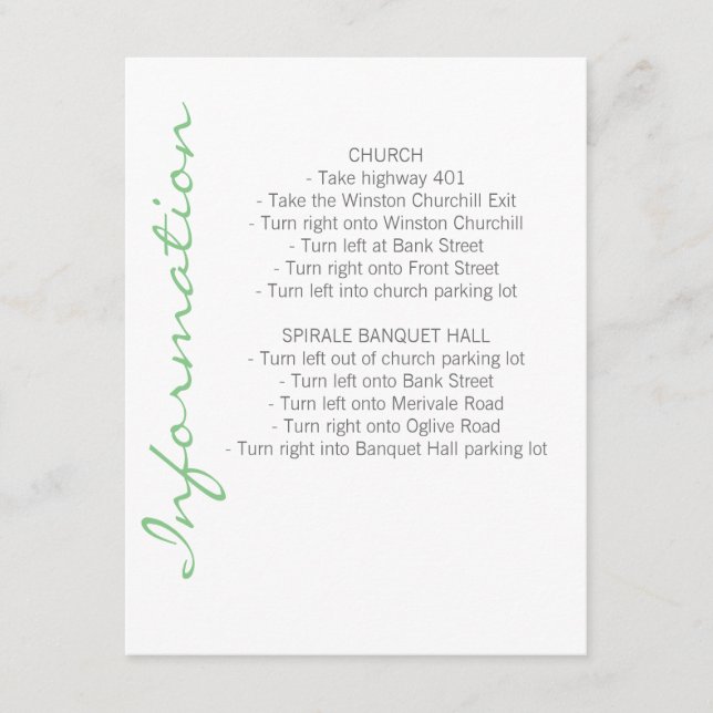 Tarjeta de información moderna y elegante (Anverso)