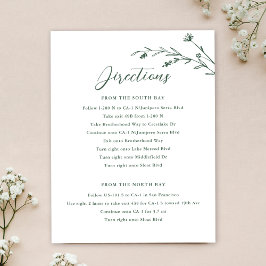 Tarjeta de información para Bodas de flores silves