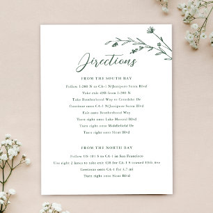 Tarjeta de información para Bodas de flores silves
