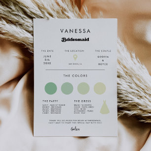 Tarjeta de información para Damas de Honor con est