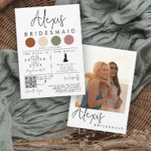 Tarjeta de información para damas de honor con fot