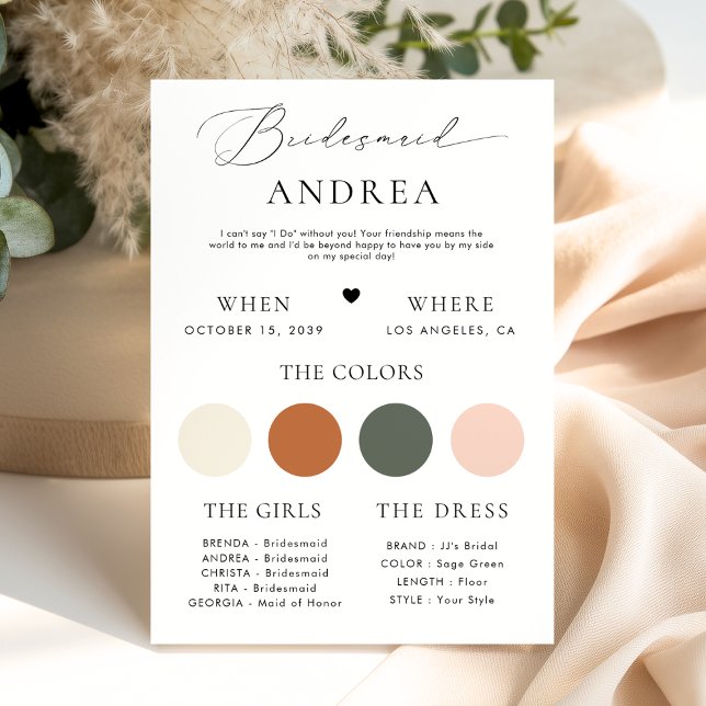 Tarjeta de información para damas de honor con let (Subido por el creador)