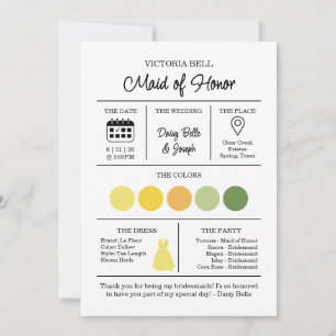 Tarjeta de información para damas de honor La Dolc