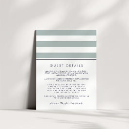 Tarjeta de información para huéspedes de banda de 