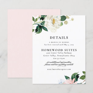 Tarjeta de información para invitados de boda flor