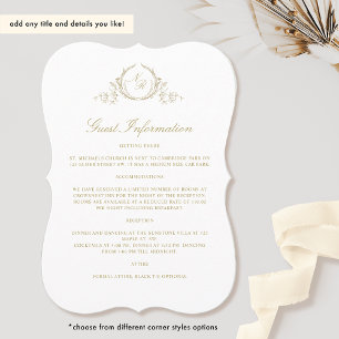 Tarjeta de Información para Invitados Elegante Mon