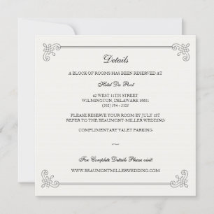 Tarjeta de información para invitados Formal Elega