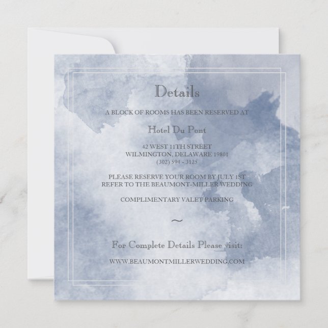 Tarjeta de Información para Invitados Water Dreams (Anverso)